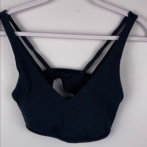 Black Sports Bra with Adjustable Straps and Supportive Design offline by Aerie L